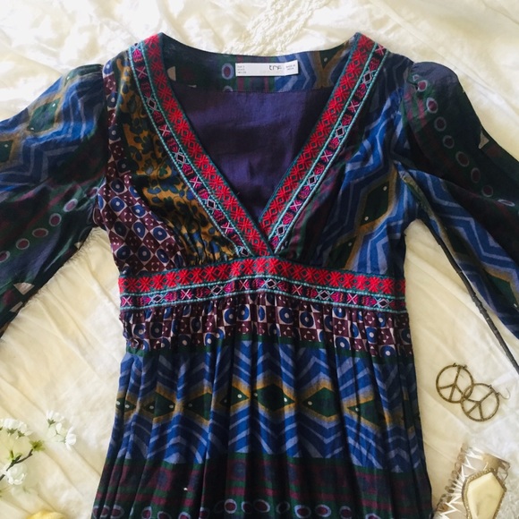 Navy Bohemian Maxi Dream Dress - Picture 2 of 6